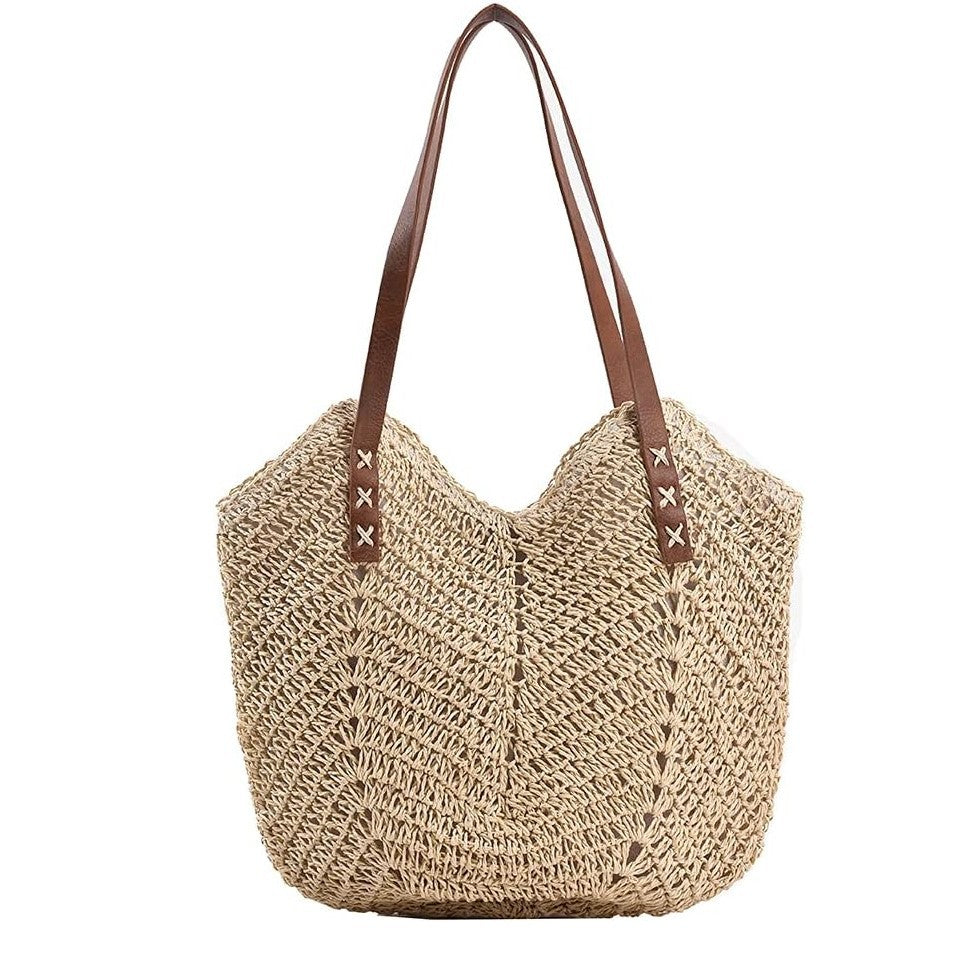 Sarah | Bohemian style woven straw shoulder bag