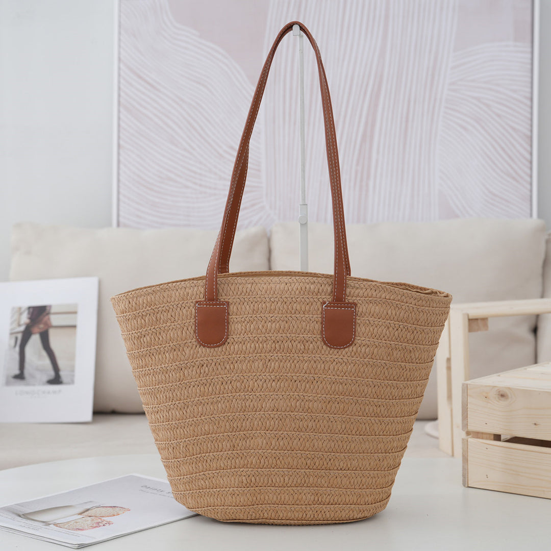 Eva | Woven straw beach shoulder bag