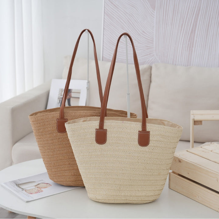 Eva | Woven straw beach shoulder bag