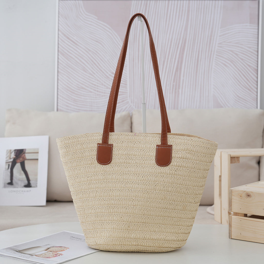 Eva | Woven straw beach shoulder bag