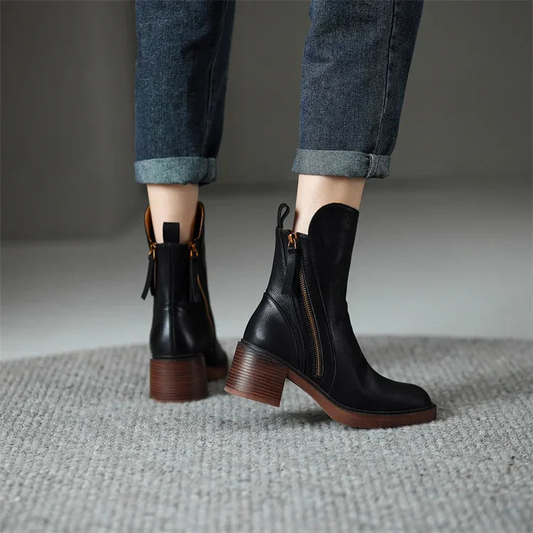 Jasmine | Chic Zip-Up Ankle Boots