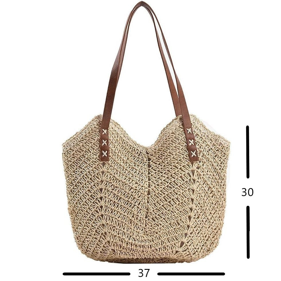 Sarah | Bohemian style woven straw shoulder bag