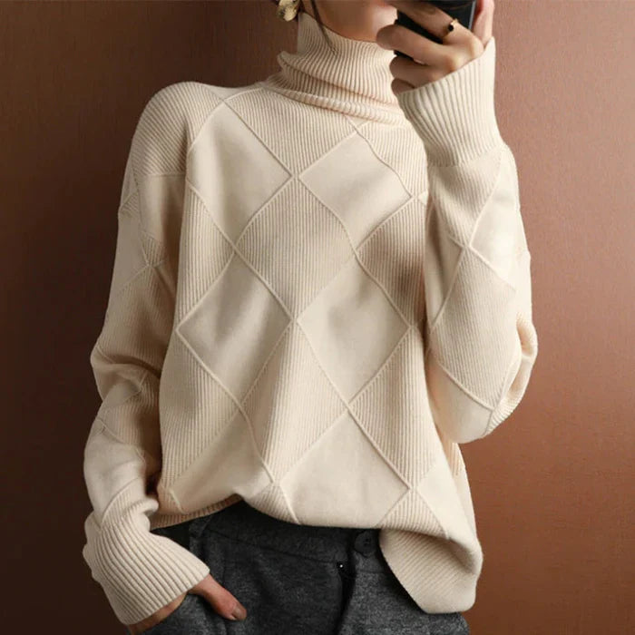 Valerie | High-Collar Diamond Jumper