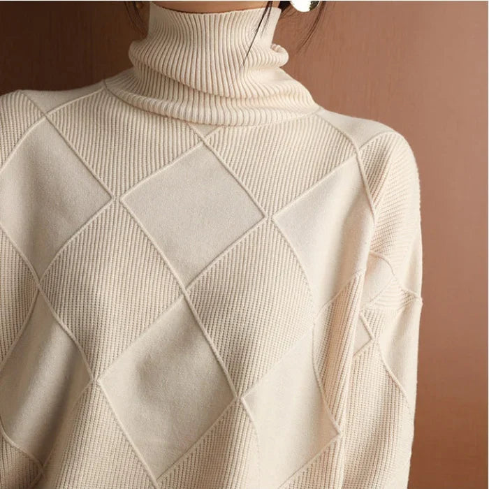 Valerie | High-Collar Diamond Jumper