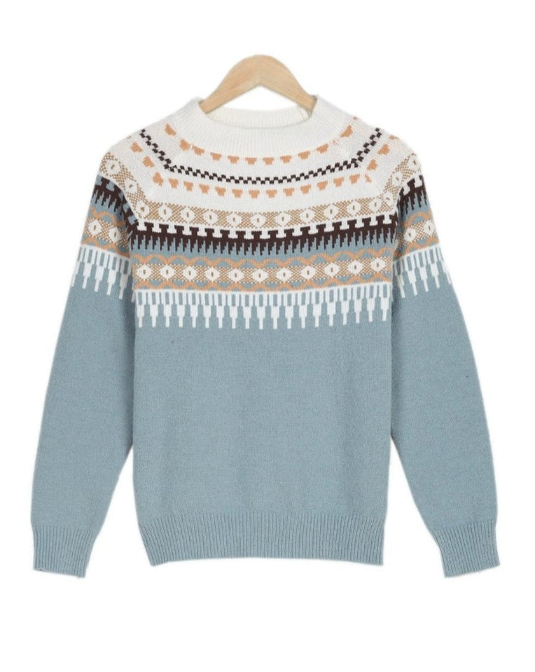 Frankie | Knitted Retro Pattern Jumper